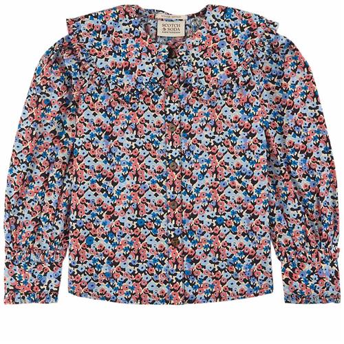 Scotch & Soda Blomstret Bluse Multifarvet | Sort | 14 years