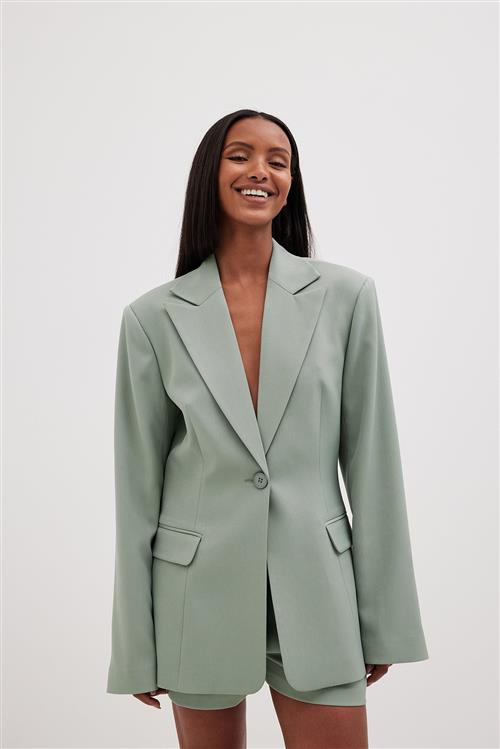 Stephsa x NA-KD Figursyet blazer i overstørrelse - Green