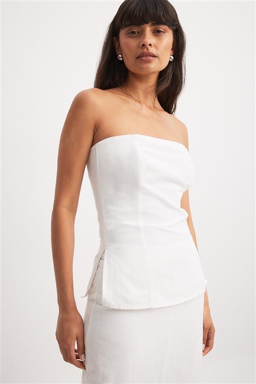 Chloé Schuterman x NA-KD Bandeau-top med slidsdetalje - White