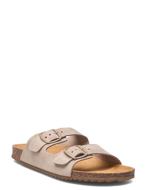 Se Mango Buckle Leather Sandals Mango Brown ved Booztlet