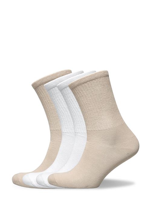 Se Lindex Sock 4 Pack Sporty Rib Lindex Beige ved Booztlet