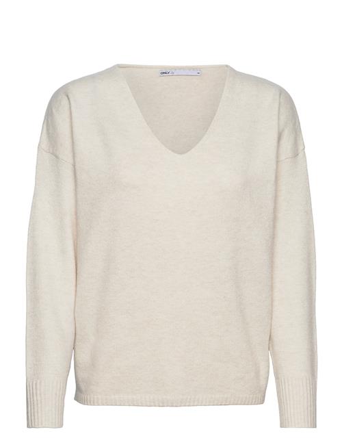 Se ONLY Onlrica Life L/S V-Neck Pullo Knt Noos ONLY Cream ved Booztlet