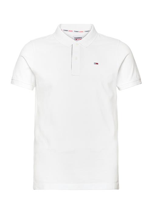 Se Tommy Jeans Tjm Slim Placket Polo Tommy Jeans White ved Booztlet