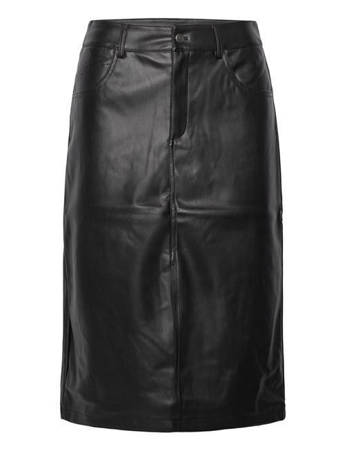 NOISY MAY Nmkath Nw Front Slit Midi Skirt Pu NOISY MAY Black