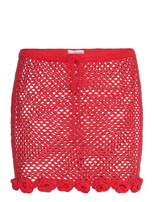 Mango Crochet Floral Mini-Skirt Mango Red