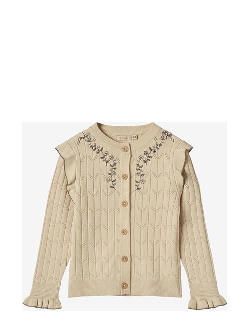 Se Fliink Sunny Embroidered Cardigan Fliink Beige ved Booztlet