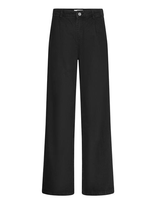 Straight Pleated Jeans Mango Black