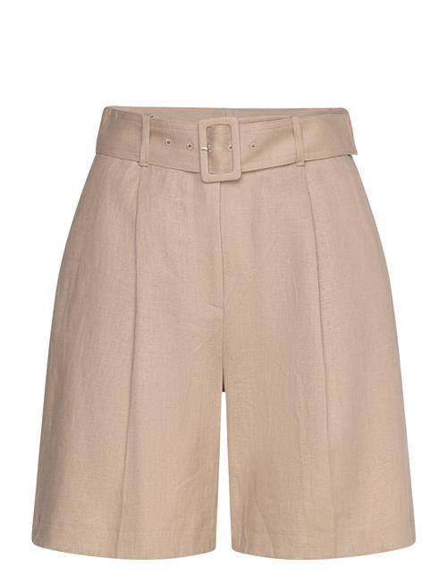 Belt Linen-Blend Bermuda Shorts Mango Beige