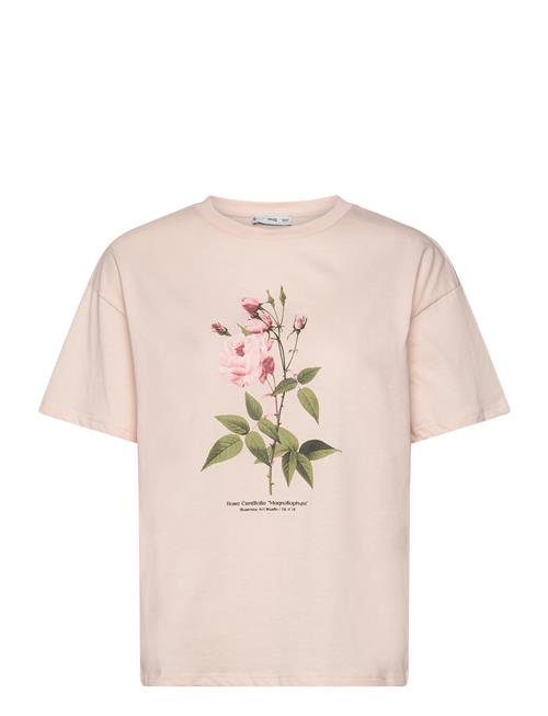 Mango Printed Cotton-Blend T-Shirt Mango Pink