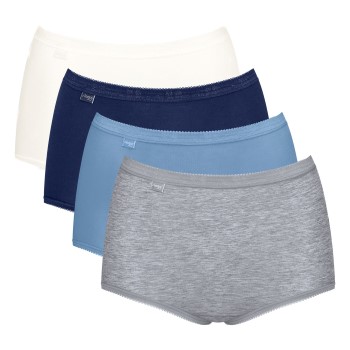 Sloggi Trusser 4P Basic Plus Maxi Panty Blå/Lyseblå bomuld 40 Dame