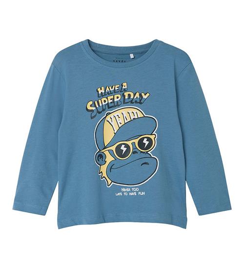 Se Name It Bluse - NmmVagno - Coronet Blue/Have A Super Day ved KidsWorld