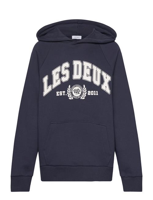 Se Les Deux University Hoodie Kids Les Deux Navy ved Booztlet