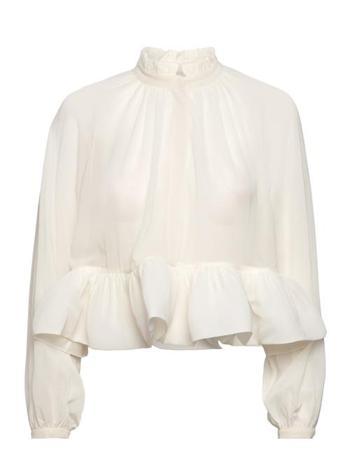 Se Malina Alva Frill Detailed Cropped Blouse Malina Cream ved Booztlet