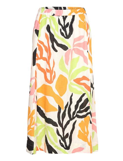 GANT Rel Mid Palm Print Linen Skirt GANT Yellow