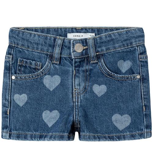 Name It Name It Shorts - NmfRose - Denim Blue m. Hjerter