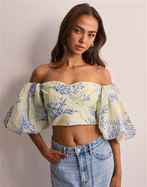 Malina - Blomstret - Amira draped off shoulder top