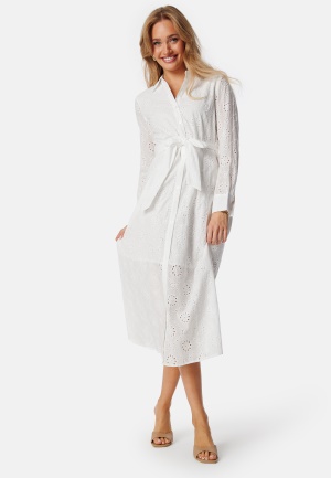 Se BUBBLEROOM Michele Broderie Anglaise Dress White 34 ved Bubbleroom