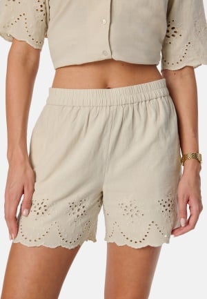 Pieces Pcalmina Embroidery Shorts Birch XL