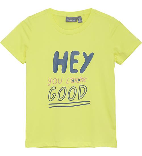 Color Kids Color Kids T-shirt - Polyester - Limelight m. Tekst