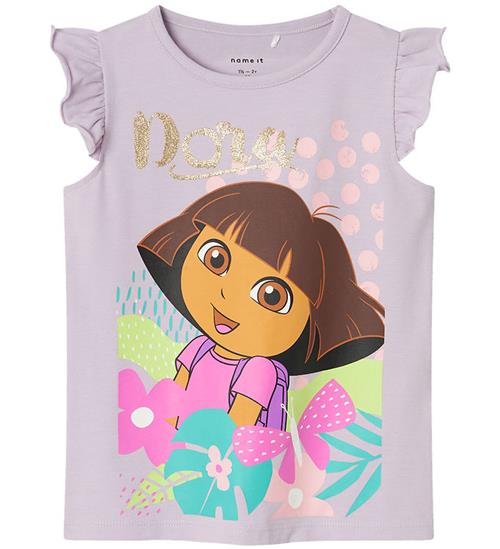 Name It Name It T-shirt - NmfMulsa Dora - Orchid Petal m. Glitter