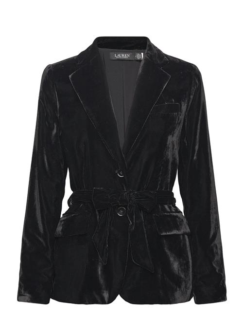 Lauren Ralph Lauren Belted Velvet Blazer Lauren Ralph Lauren Black