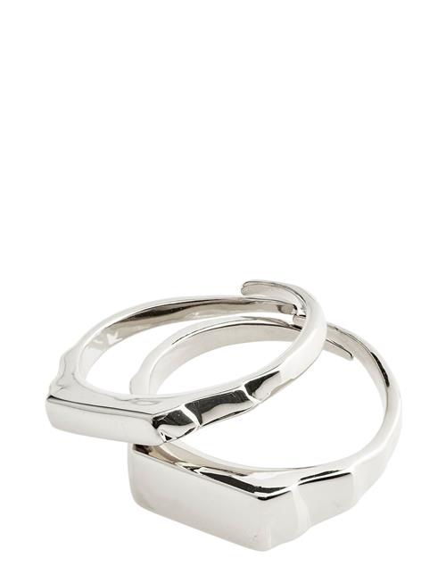 Se Pilgrim Blink Recycled Ring 2-In-1 Set Pilgrim Silver ved Booztlet