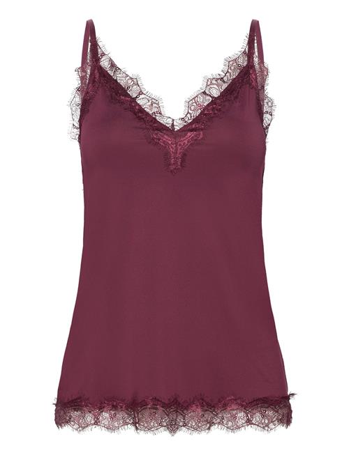 Se Rosemunde Rwbillie Lace Strap Top Rosemunde Burgundy ved Booztlet