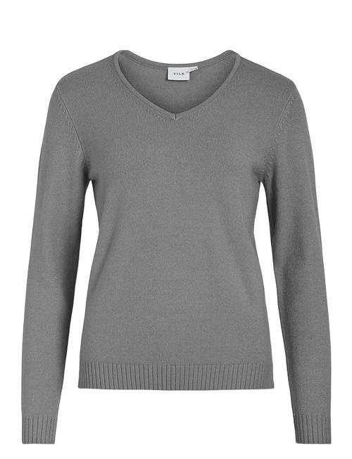 Vila Viril V-Neck L/S Knit Top - Noos Vila Grey