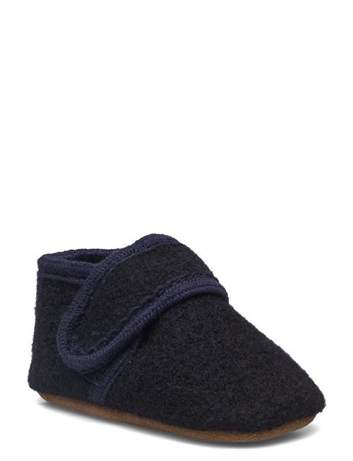 Classic Wool Slippers Melton Navy