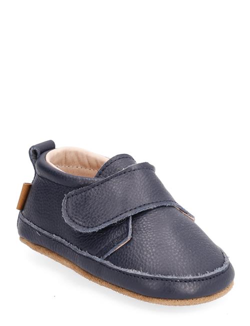 Se Melton Luxury Leather Slippers Melton Navy ved Booztlet