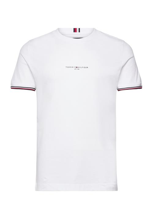 Se Tommy Hilfiger Tommy Logo Tipped Tee Tommy Hilfiger White ved Booztlet