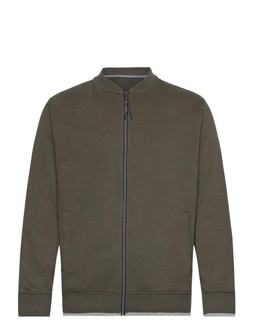 Se Lindbergh Cardigan With Baseball Collar Lindbergh Khaki ved Booztlet