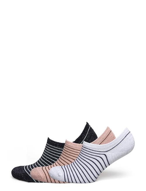 Se Becksöndergaard Stripe Glitter Sneakie Sock 3 Pack Becksöndergaard White ved Booztlet