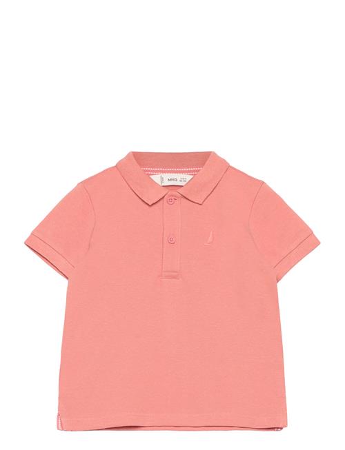 Se Mango Textured Cotton Polo Shirt Mango Red ved Booztlet