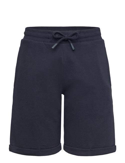 Mango Textured Cotton-Blend Bermuda Shorts Mango Navy