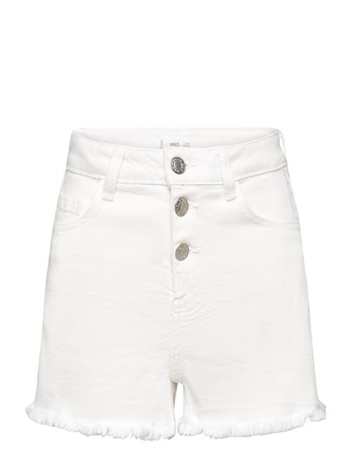 Mango Denim Shorts With Buttons Mango White