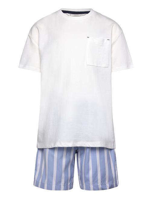 Mango Striped Cotton Short Pyjamas Mango Blue