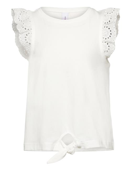 Vero Moda Girl Vmpanna Lace Knot Ss Top Jrs Girl Vero Moda Girl White