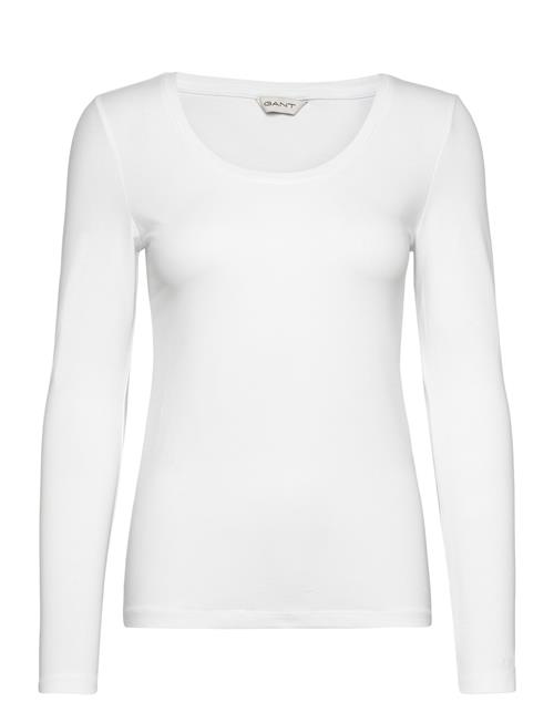 GANT Slim Cot/Ela Ls Scoop Neck Top GANT White