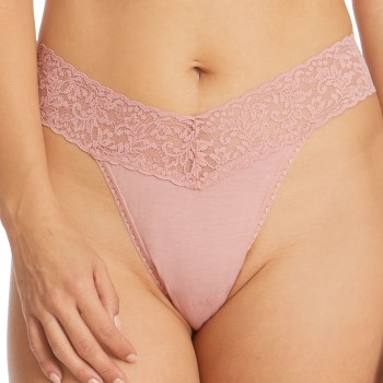 Hanky Panky Trusser 2P Classic Cotton Original Rise Thong Gammelrosa bomuld One Size Dame