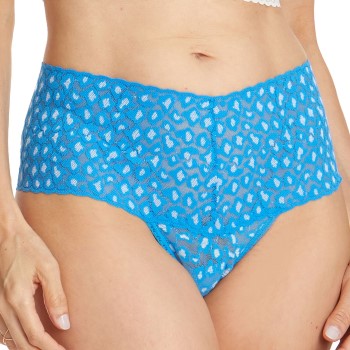 Hanky Panky Trusser 3P Cross Dyed Leopard Retro Thong Blå Mønster One Size Dame