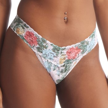 Hanky Panky Trusser 3P Printed Low Rise Thong Rosa Mønster  nylon One Size Dame