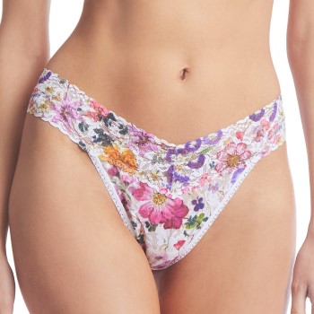 Hanky Panky Trusser 3P Printed Original Rise Thong Hvid m Blomste nylon One Size Dame