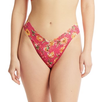 Hanky Panky Trusser 3P Printed Original Rise Thong Rosa blomstret nylon One Size Dame