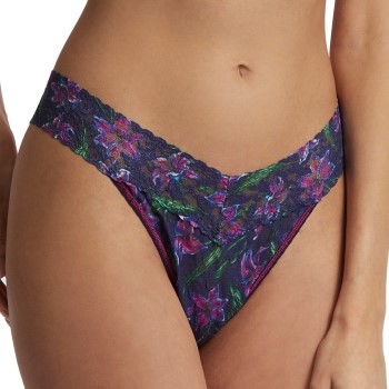 Hanky Panky Trusser 2P Printed Original Rise Thong Mørkelilla nylon One Size Dame