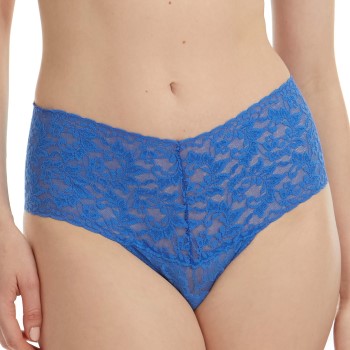 Hanky Panky Trusser 3P Signature Lace Retro Thong D1 Blå nylon One Size Dame