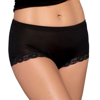 Lady Avenue Trusser Silk Jersey Panty With Lace Sort silke Small Dame