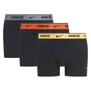 Nike 9P Everyday Essentials Cotton Stretch Trunk D1 Sort/Grå/Rød bomuld Small Herre