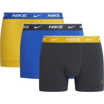 Nike 6P Everyday Essentials Cotton Stretch Trunk D1 Blå/Gul bomuld Small Herre