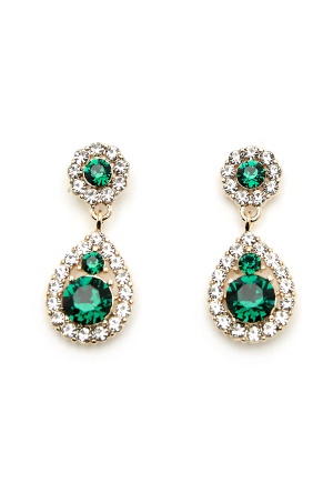 Se LILY AND ROSE Petite Sofia Earrings Emerald One size ved Bubbleroom